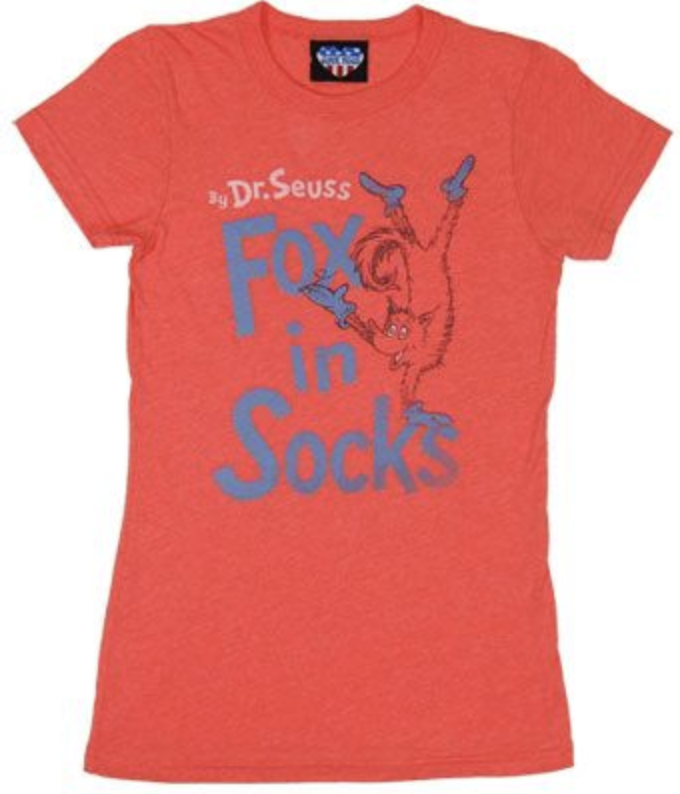 Fox in socks tshirt